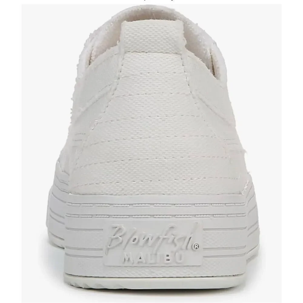 NWT 7.5 Blowfish Malibu White Platform No shoelace Laceless Memory foam Sneakers - Picture 5 of 12